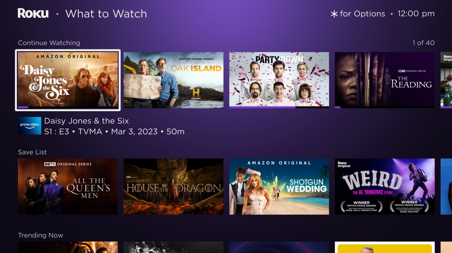 Roku OS 12's Continue Watching feature will pick up where you left off. 