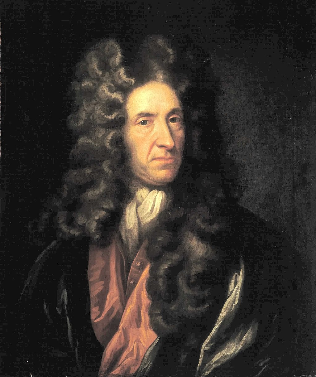 Portrait of Daniel Defoe by an unknown artist.