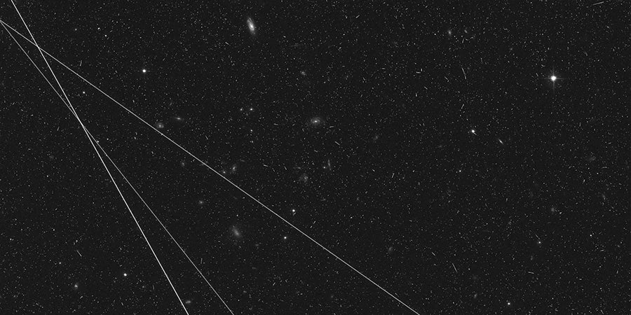 Three distinct streaks appear in this Hubble image.