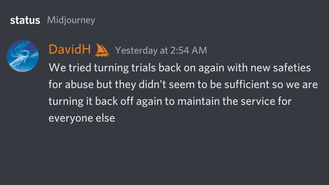 Additional explanation of the free trial pause. 