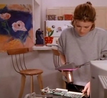 Behold, Clare, drying off her motherboard with a hair dryer. 