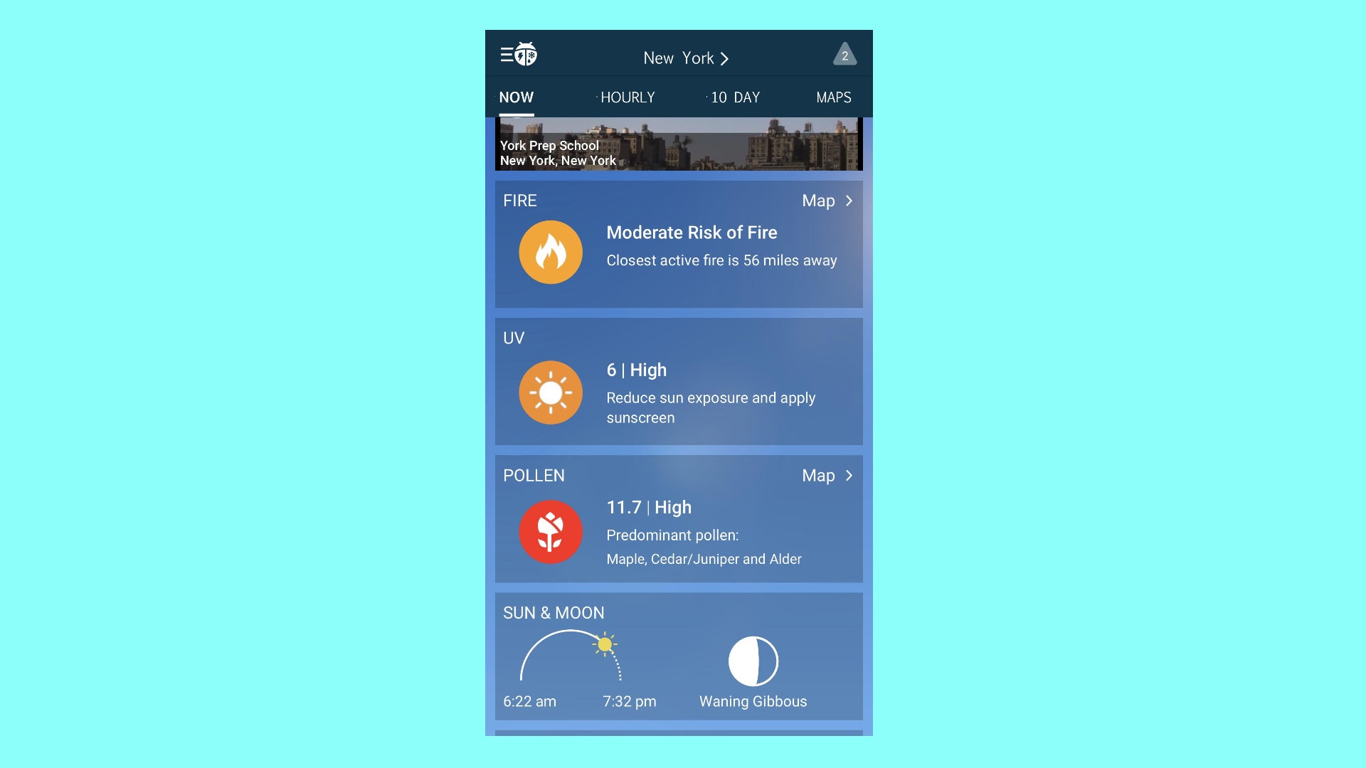 Screenshot: WeatherBug