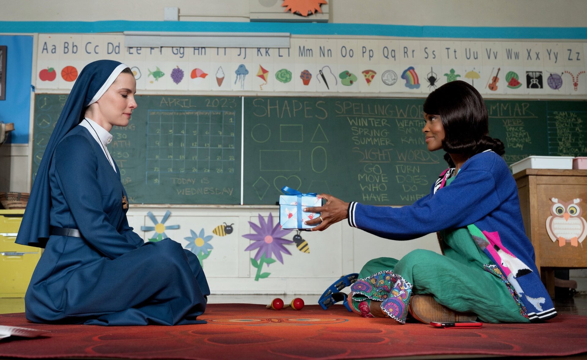 Simone talks to Mrs. Davis via a proxy.