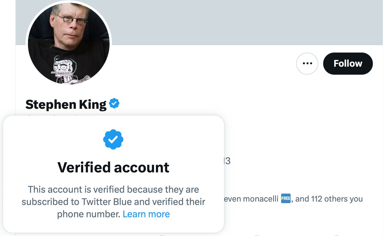 Screenshot: Jody Serrano / Gizmodo / @StephenKing