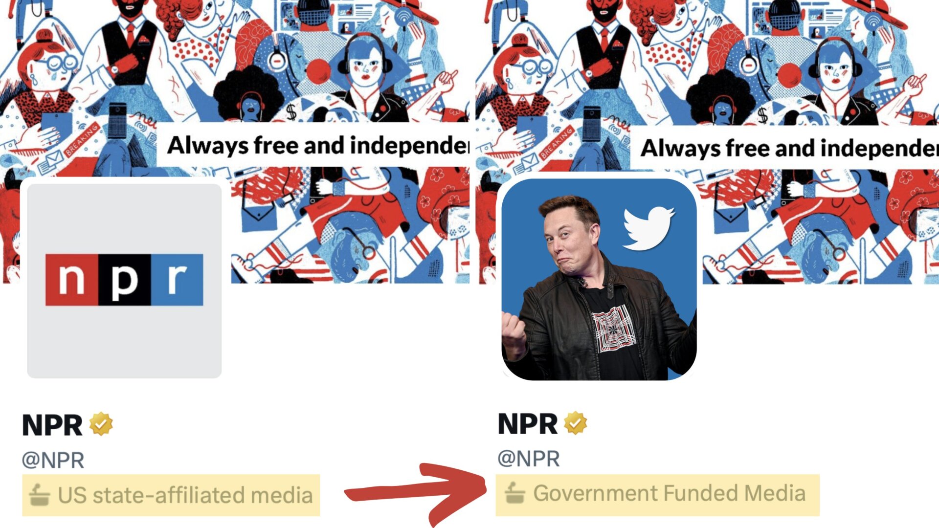 In recent days, Elon Musk has slapped NPR’s Twitter account with a “state-affiliated media” label and then changed it to “Government Funded Media.”