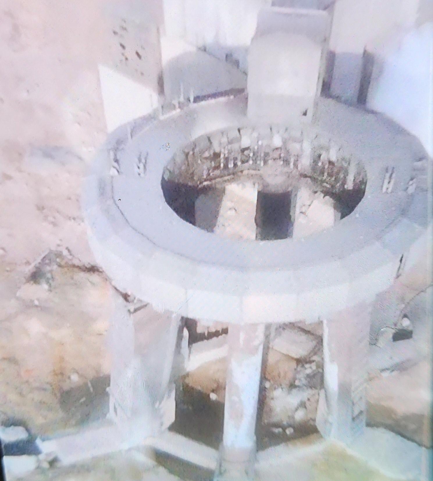 A crater now appears beneath the Orbital Launch Mount (OLM). 