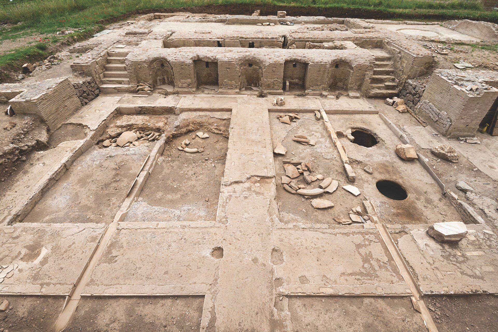 A view of the winery from above.