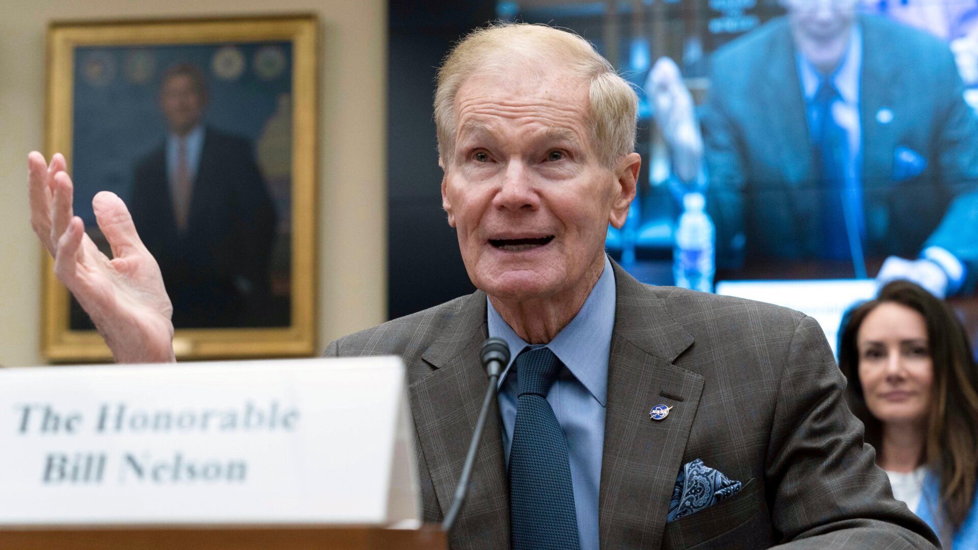 NASA Administrator Bill Nelson testifying before the House Science, Space, and Technology Committee on Thursday, April 27.