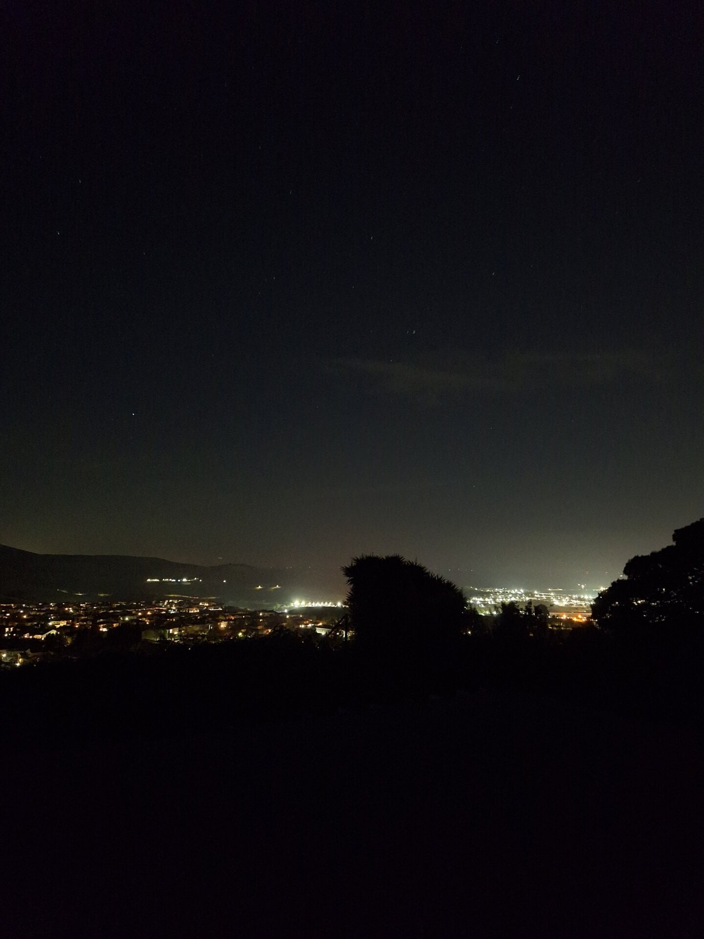 The Galaxy A54's nighttime landscape shot. 