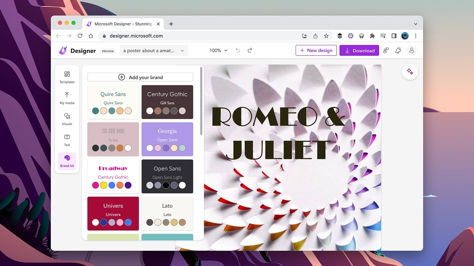 Microsoft Designer can suggest color schemes for you.