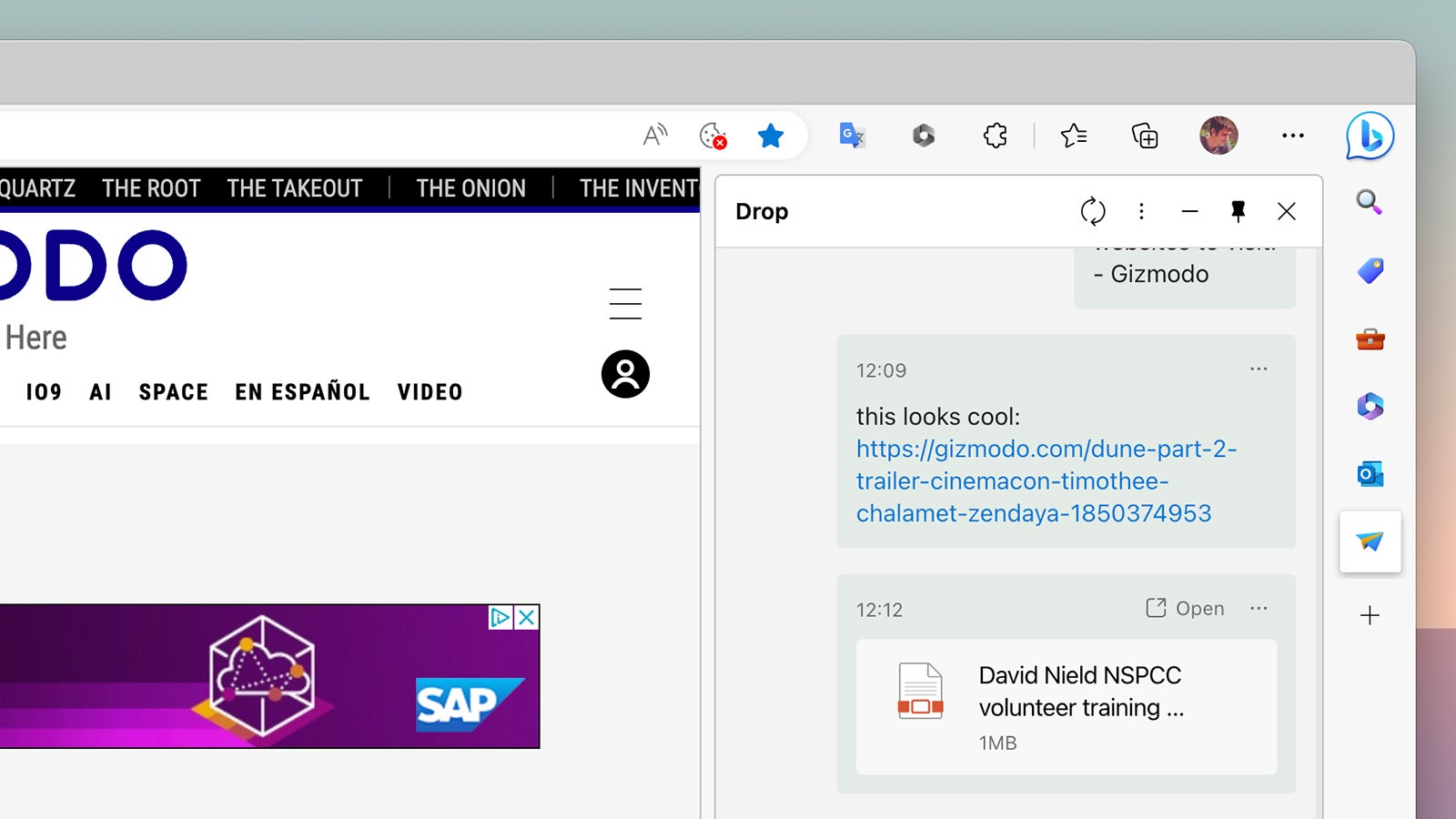 Drop appears in a sidebar on the right.