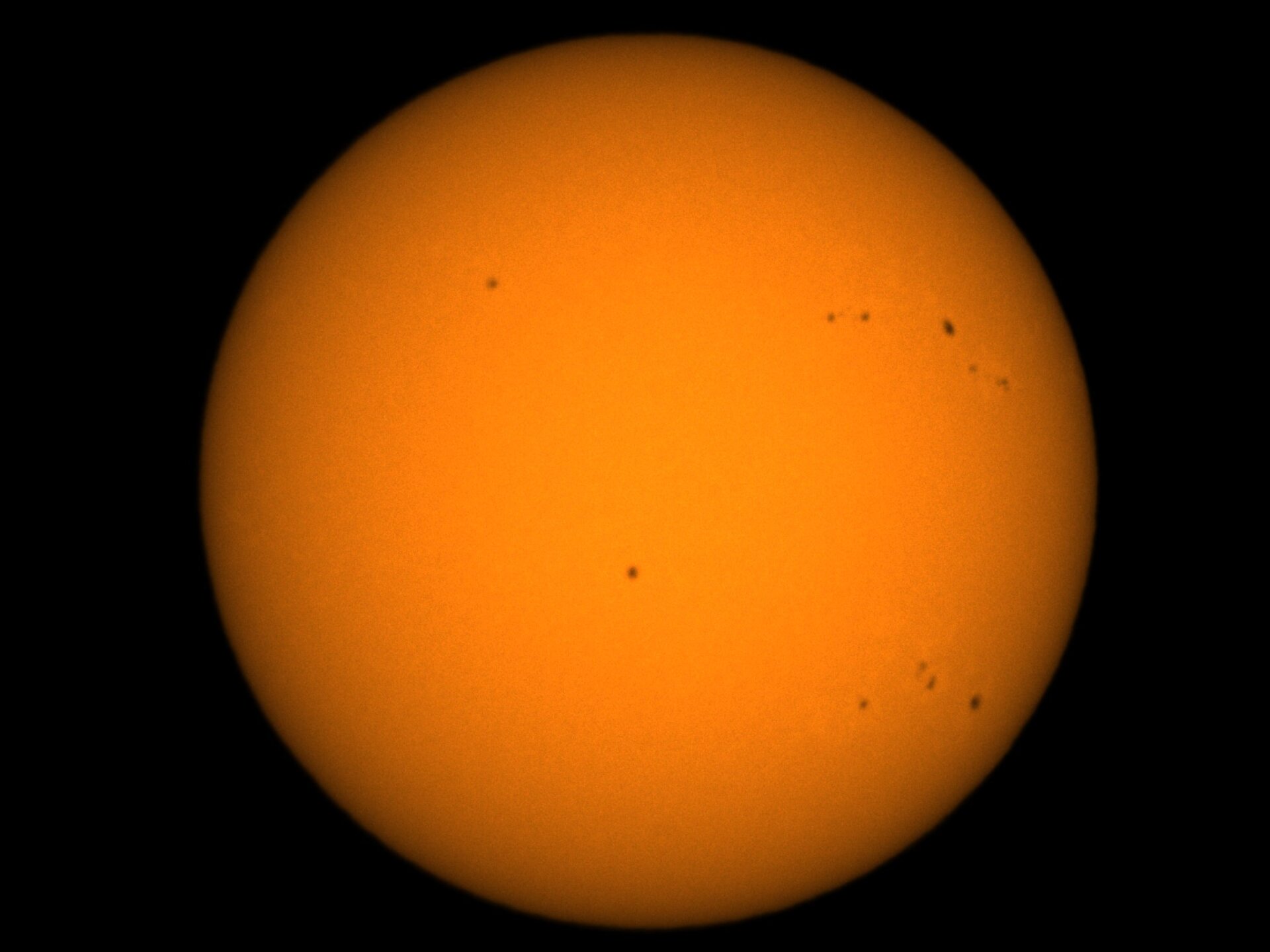 Unistellar provided this image of the Sun and its sunspots, as viewed through the Smart Solar Filter.