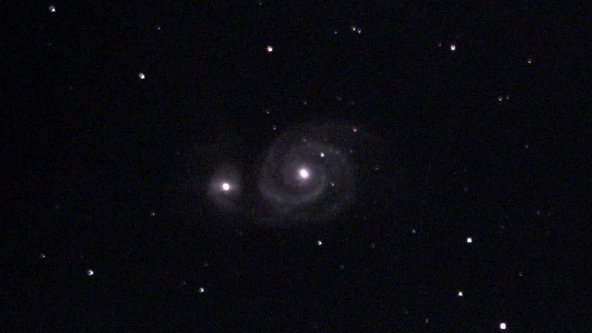 The Whirlpool galaxy, as imaged by eQuinox 2. 