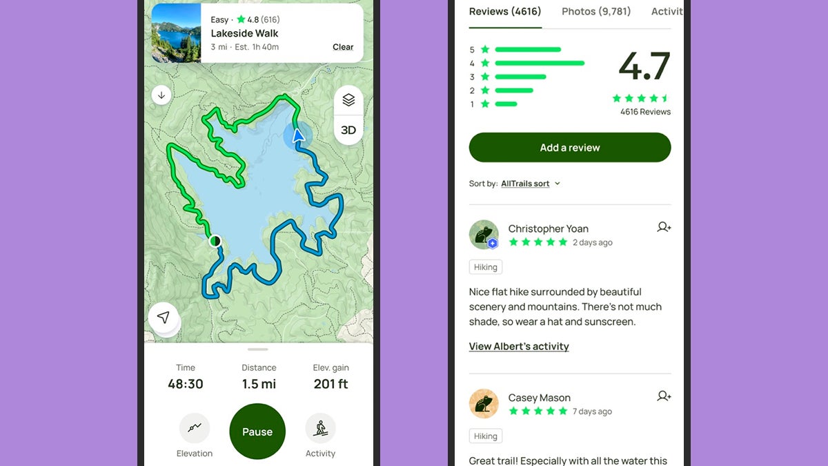 Screenshot: AllTrails