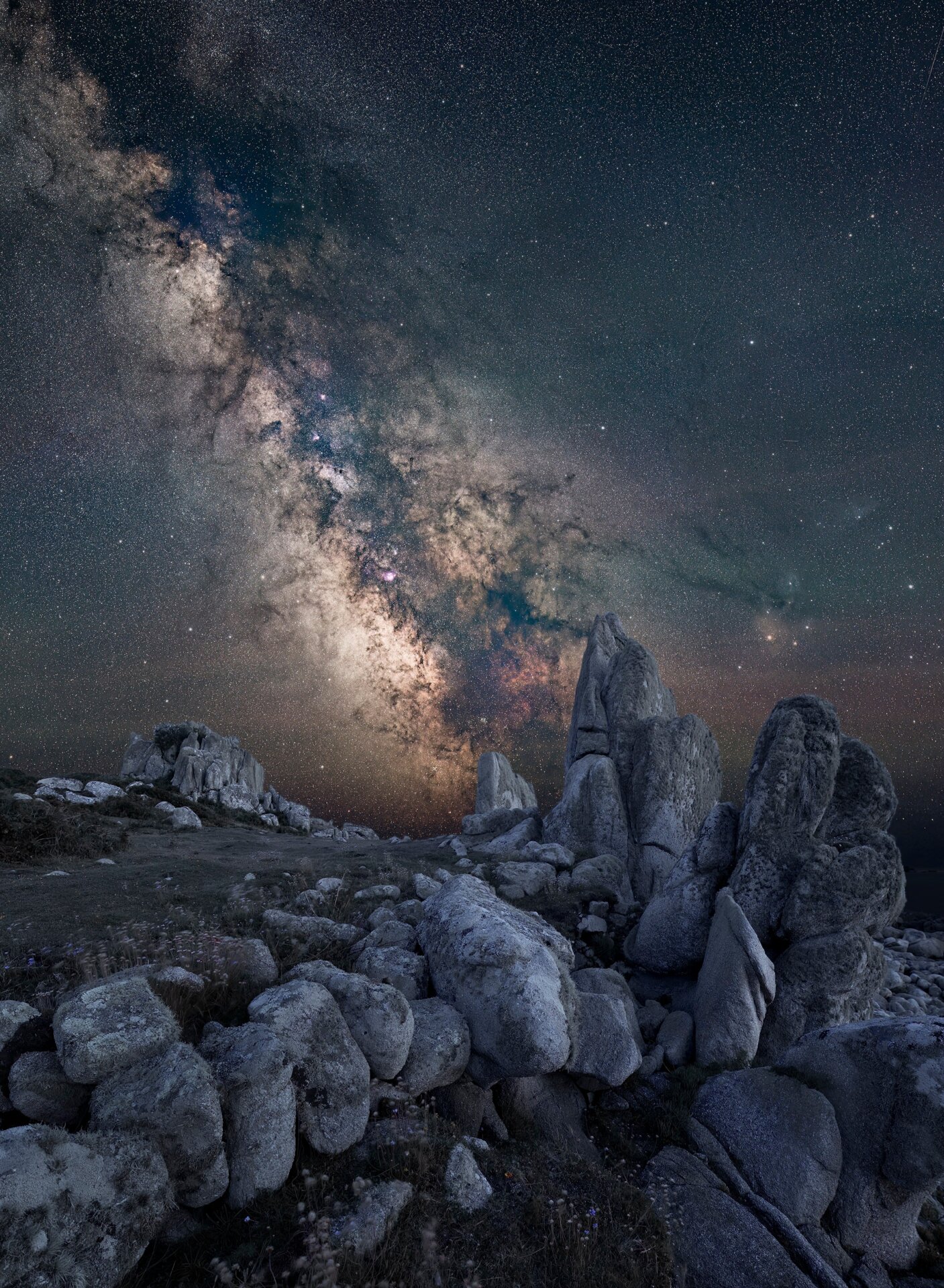 The Milky Way over the isle of St. Agnes.