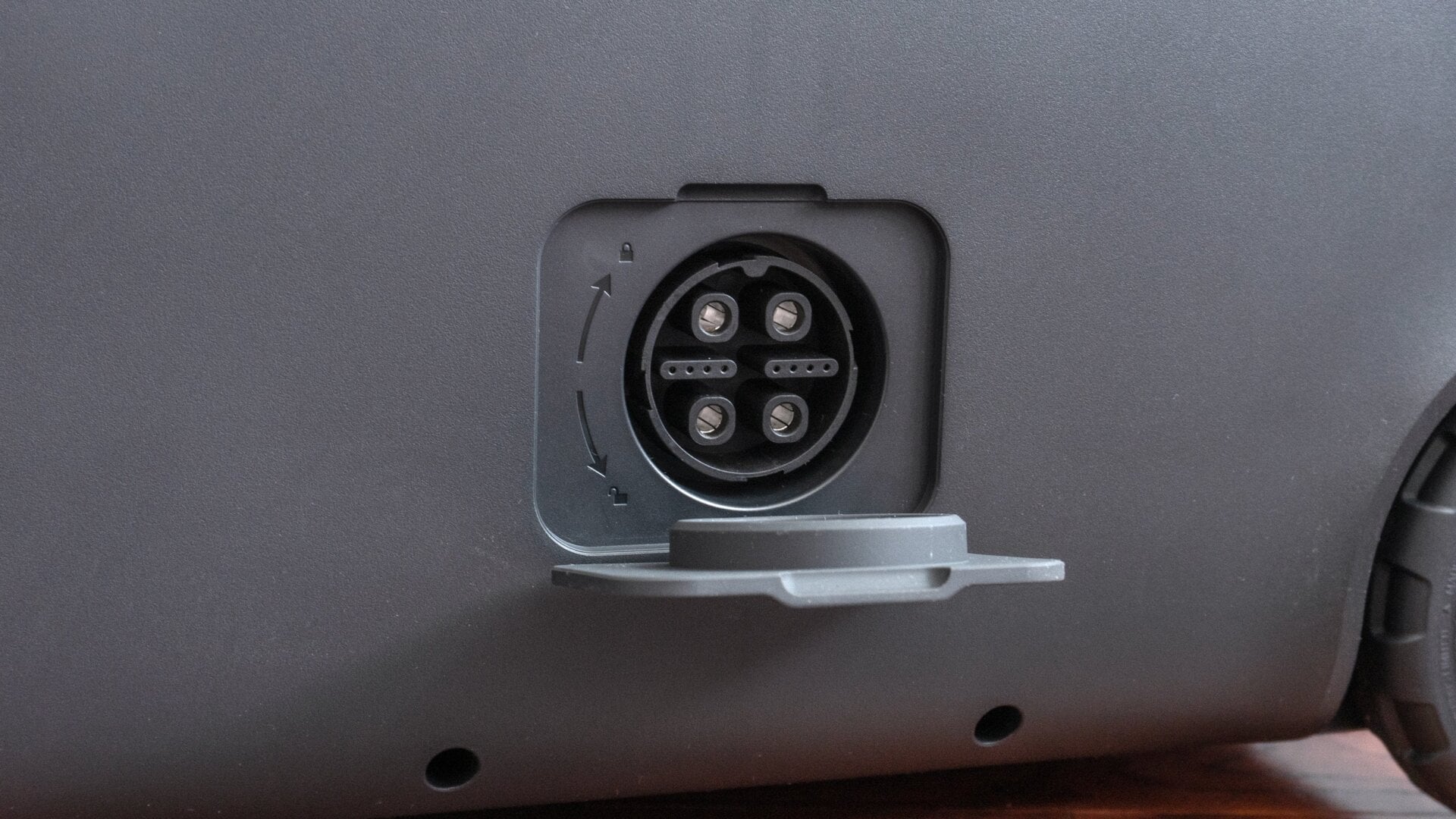 The largest port on the Anker PowerHouse 767 is used to tether it to an optional second battery to double its power capacity.