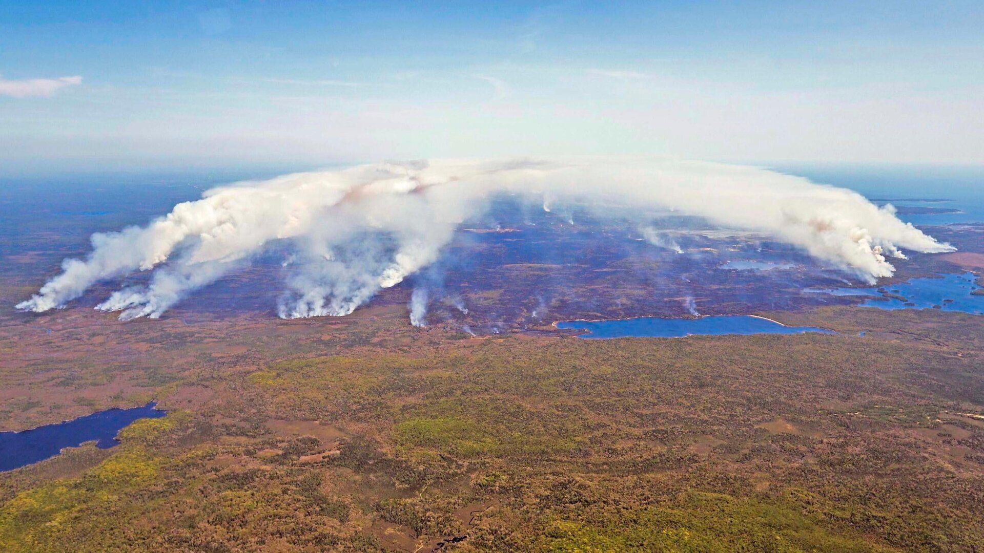 Multiple wildfires burn in Shelburne County, Nova Scotia, on Wednesday, May 31, 2023.