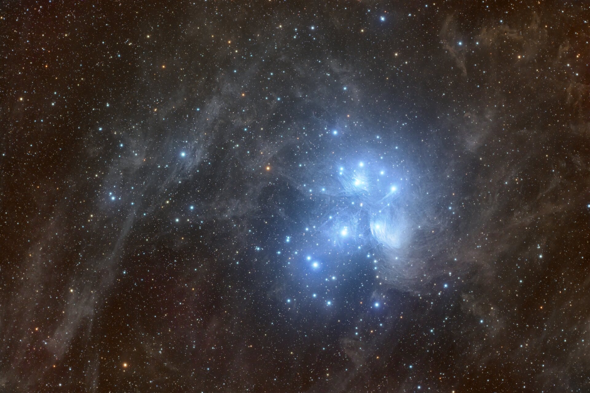 The Pleiades star cluster.