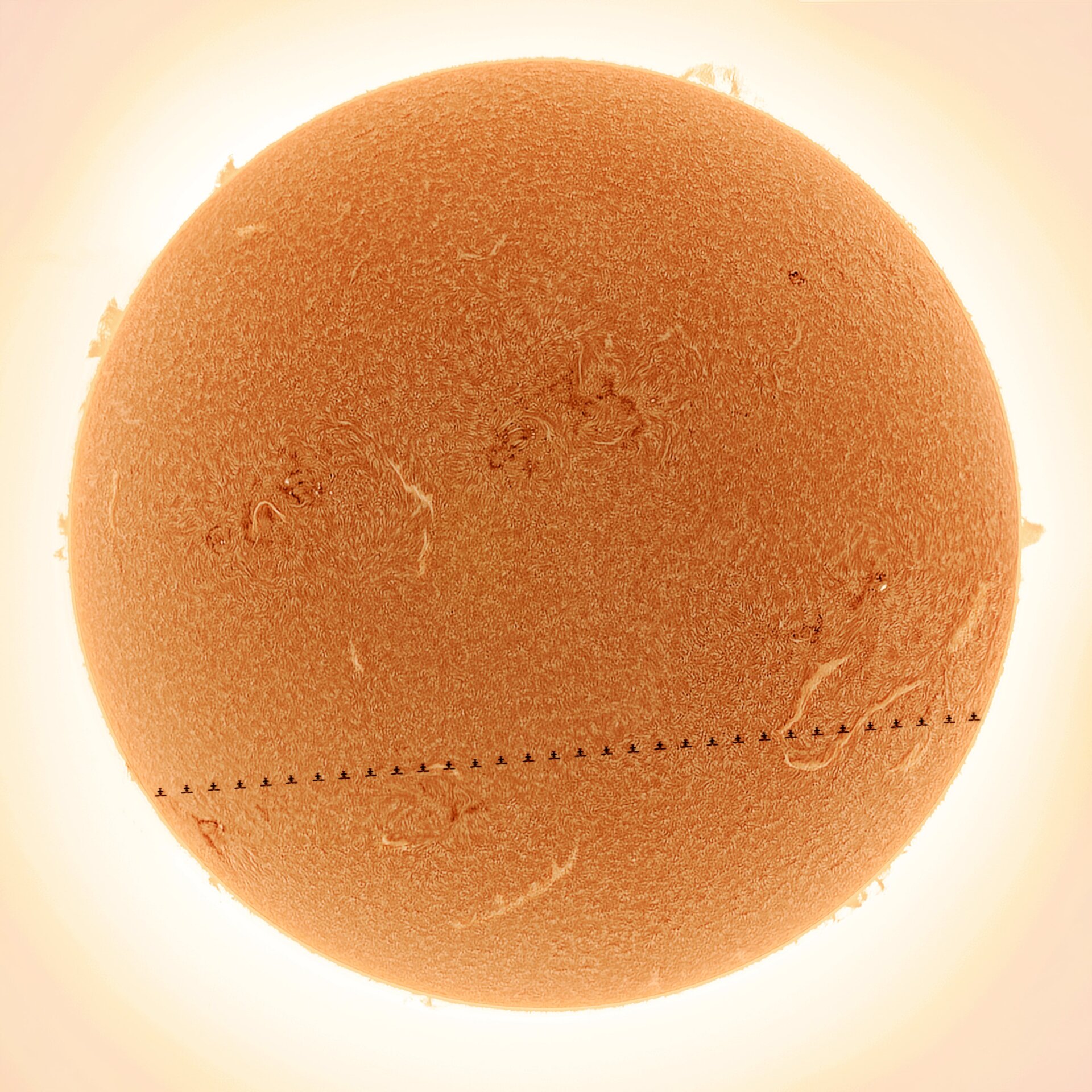 The Sun with the transit of the CSS in foreground.