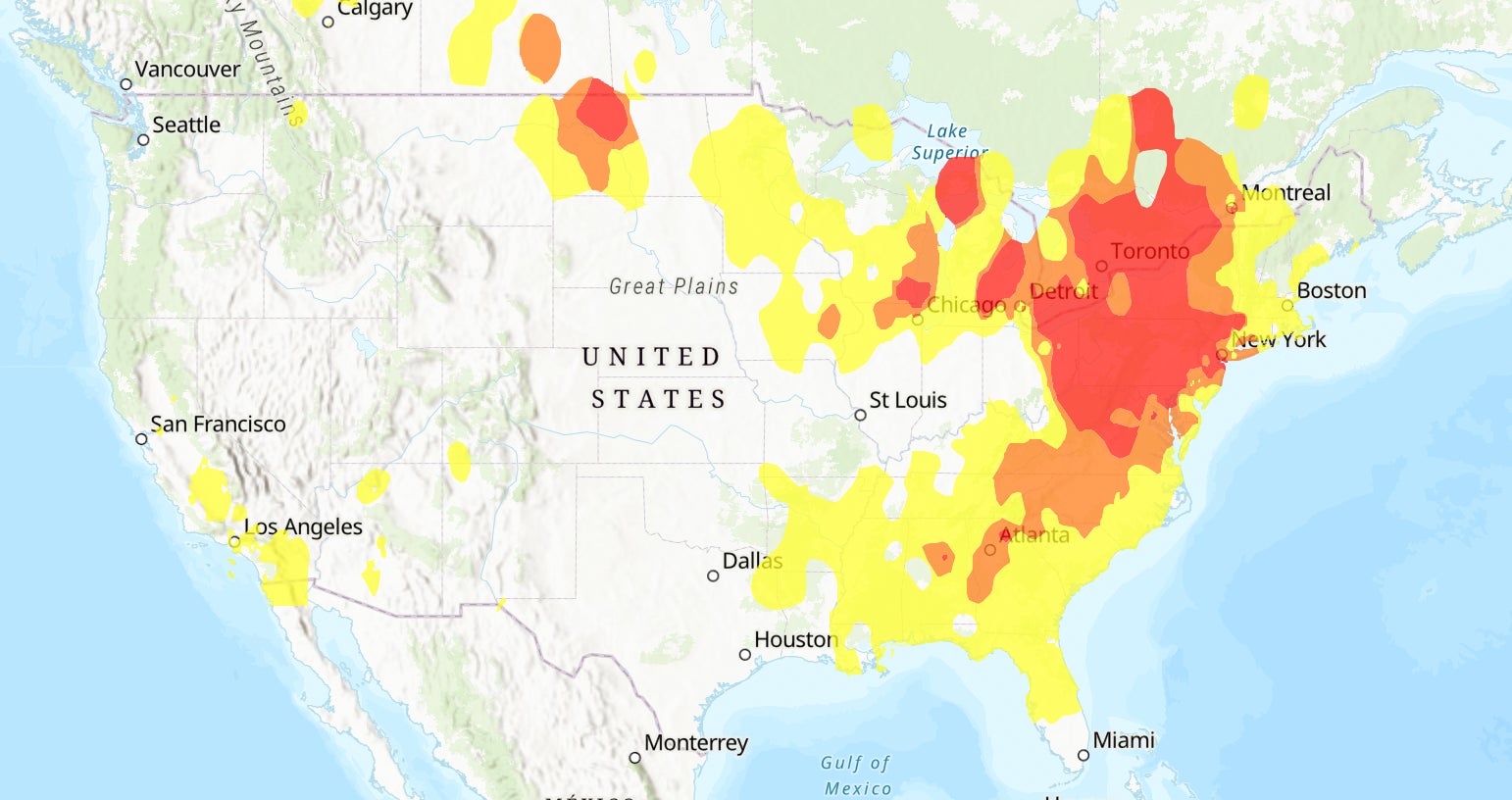 Smoke Canada lingers over the Midwest and East Coast on June 30, 2023. 