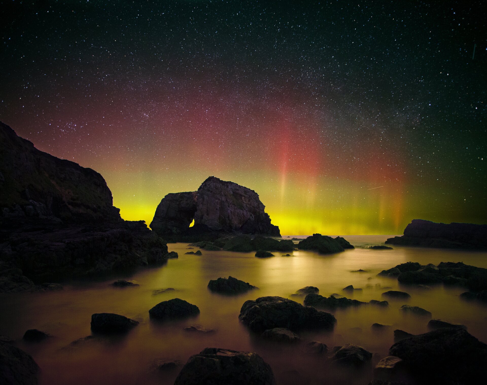 The aurora as seen from Ireland.