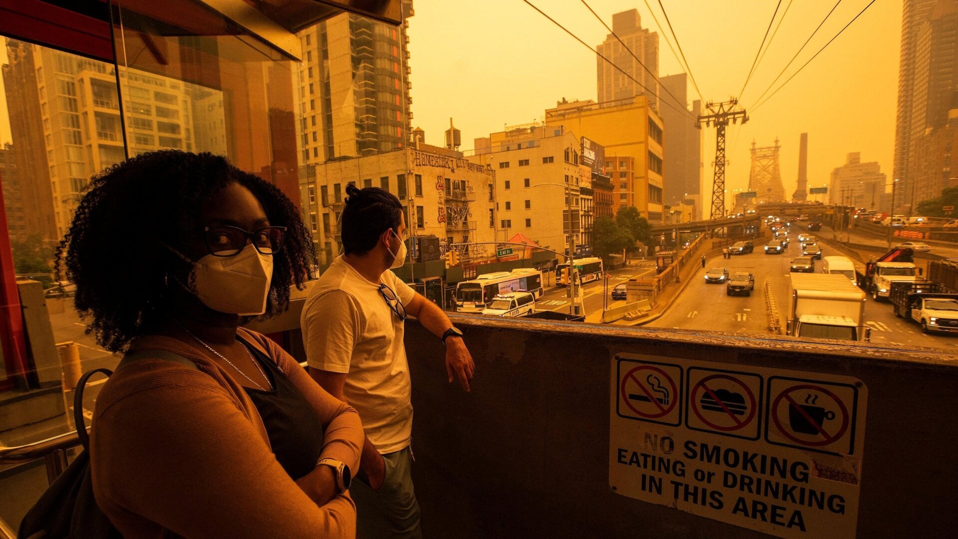 Wearing a mask helps to some small extent, but if you can stay inside during this air quality crisis, you should.
