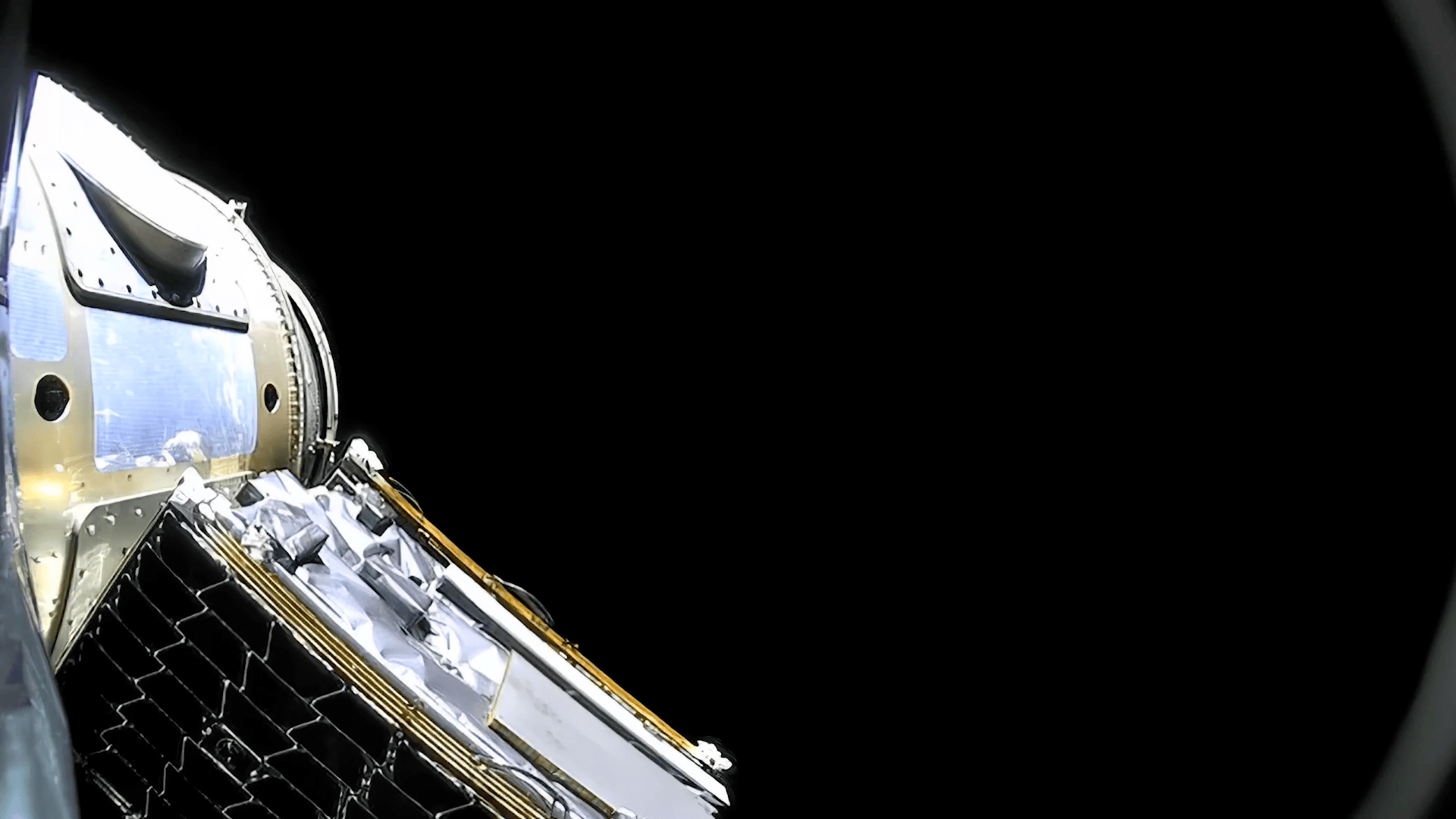 The satellite being deployed from the Falcon Heavy second stage.