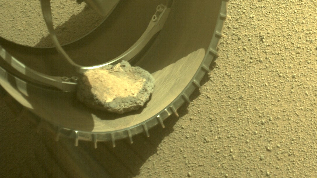 Perseverance’s pet rock, as seen in February 2022.