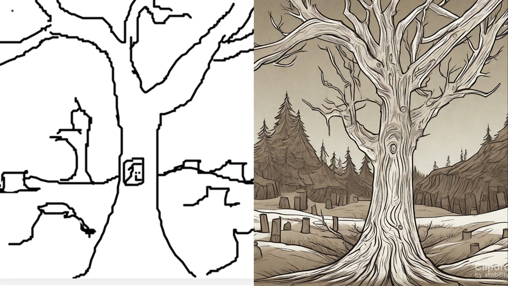 The AI wasn’t too keen on my tree stump placement.