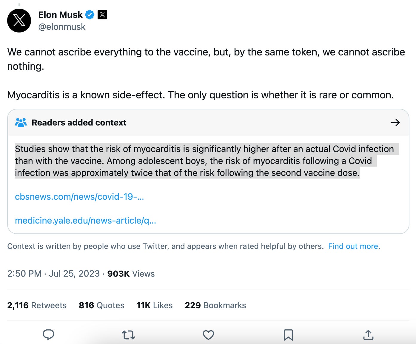 The now-deleted correction to Musk’s tweet.