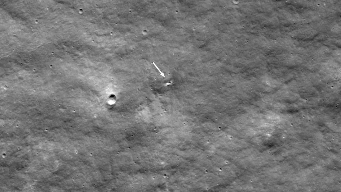A view of the suspected Luna 25 crash site.