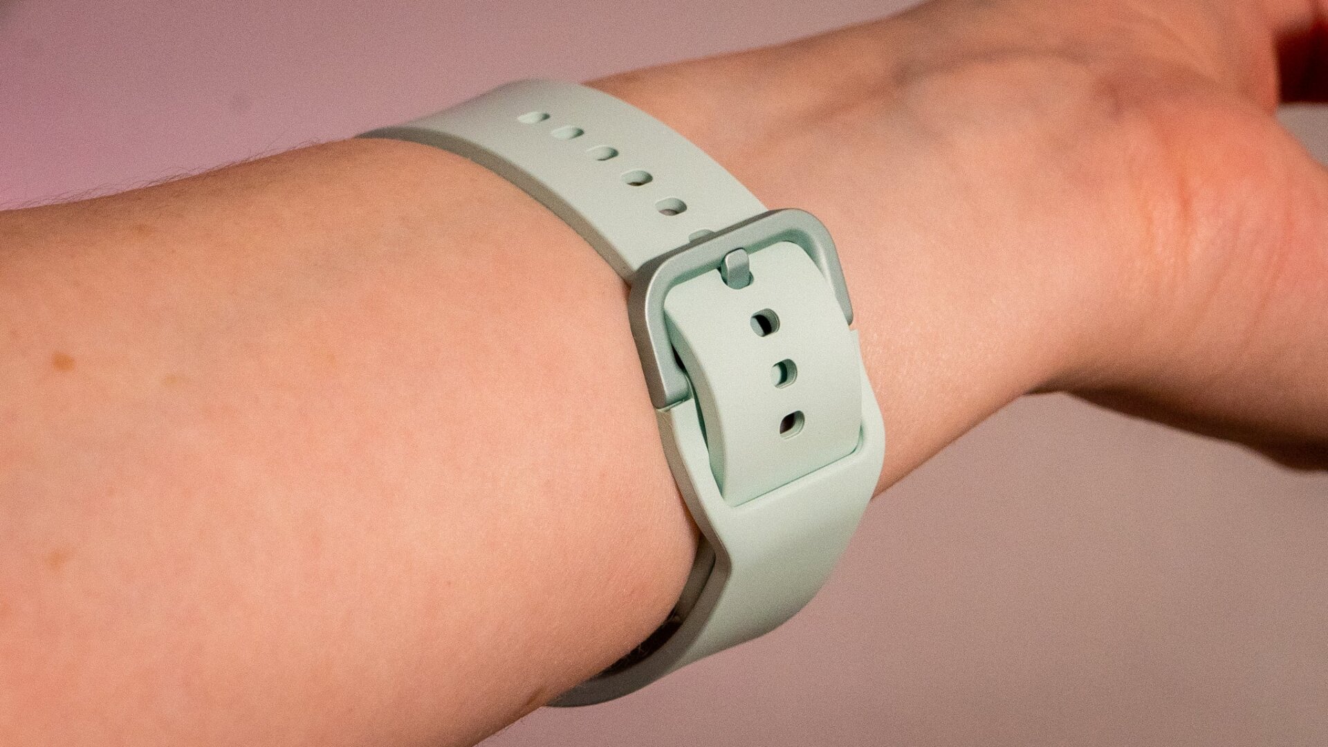 The Galaxy Watch 6 with a Galaxy Watch sports band. 