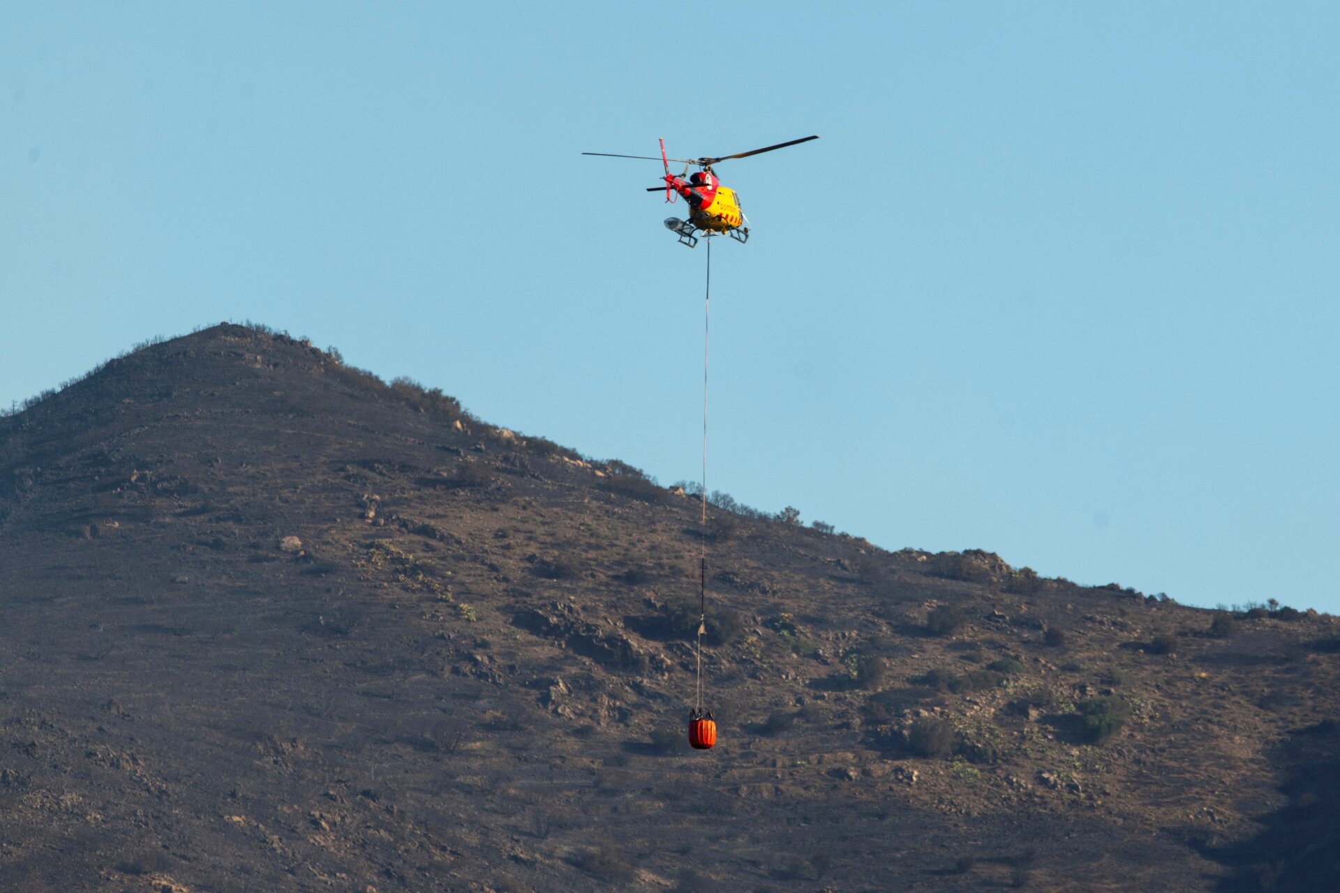 Forest fire affecting the municipalities of Colera and Portbou (Girona) in Spain, near the border with France on August 5, 2023. 