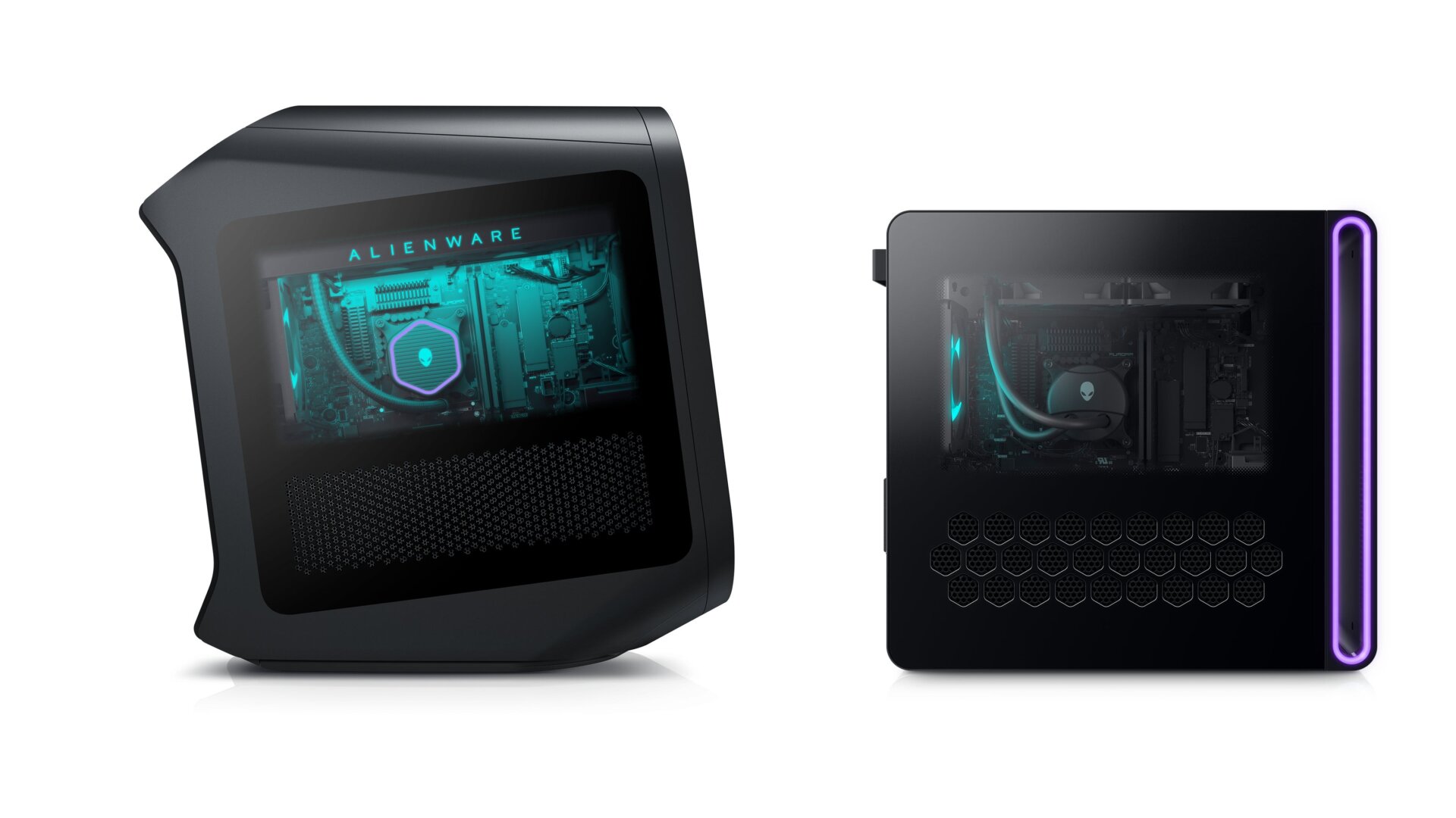 Alienware’s previous case design held the parts up at an angle and measured just over 20 inches tall.