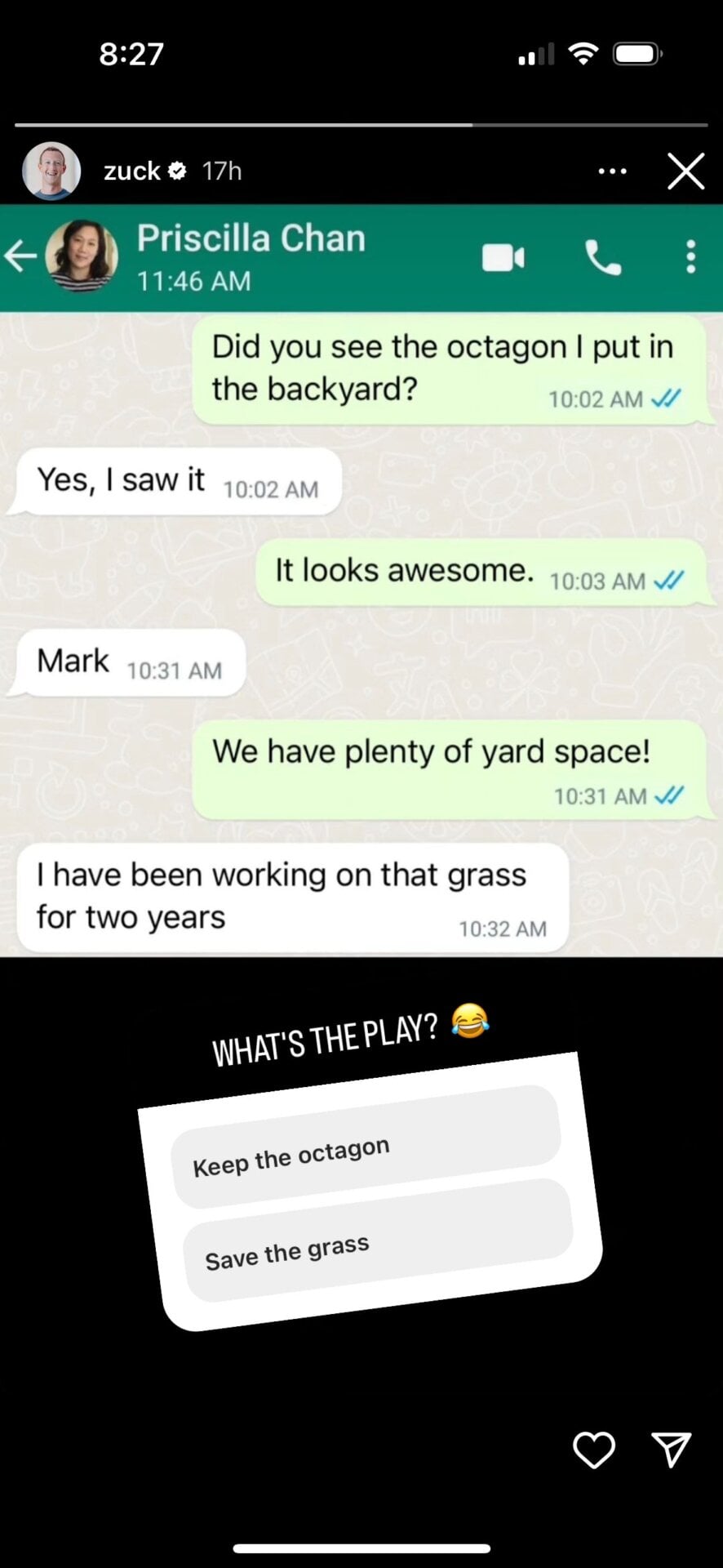 Mark, please, talk to your family first.