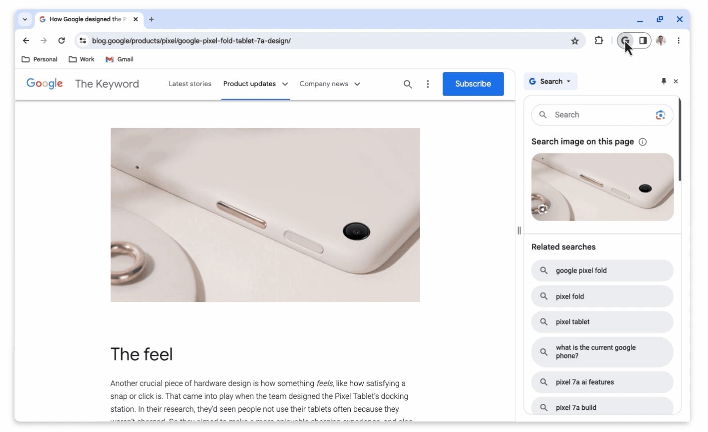 Google in the sidebar of the Chrome browser. It’s helpful! 