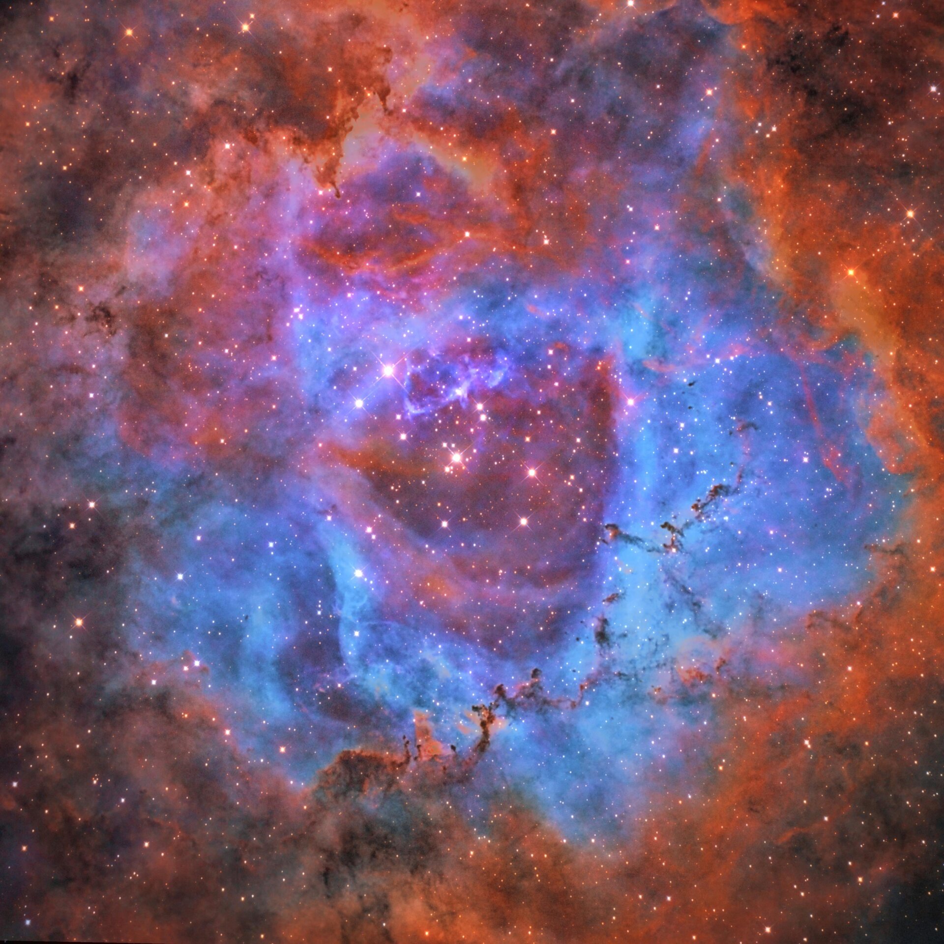 The Rosette Nebula, seen through a telescope in China.