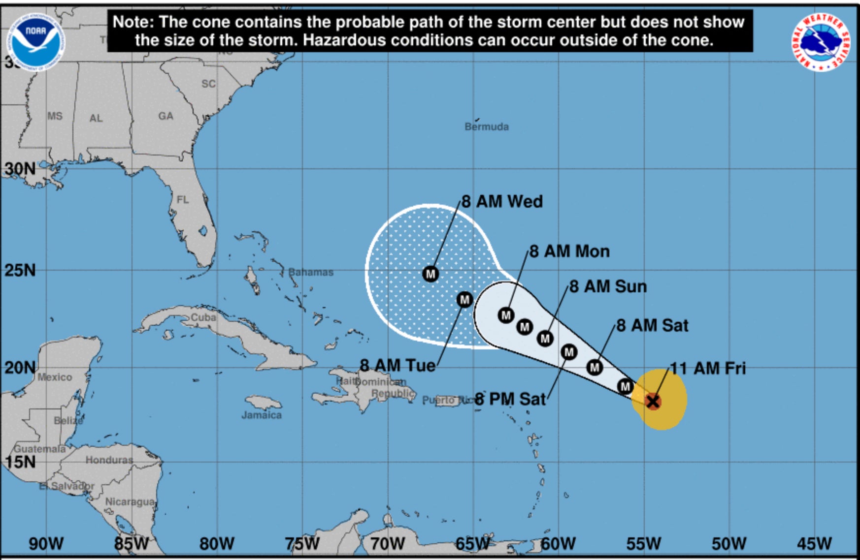 Forecast shows that Hurricane Lee is unlikely to make landfall over the U.S. over the weekend.