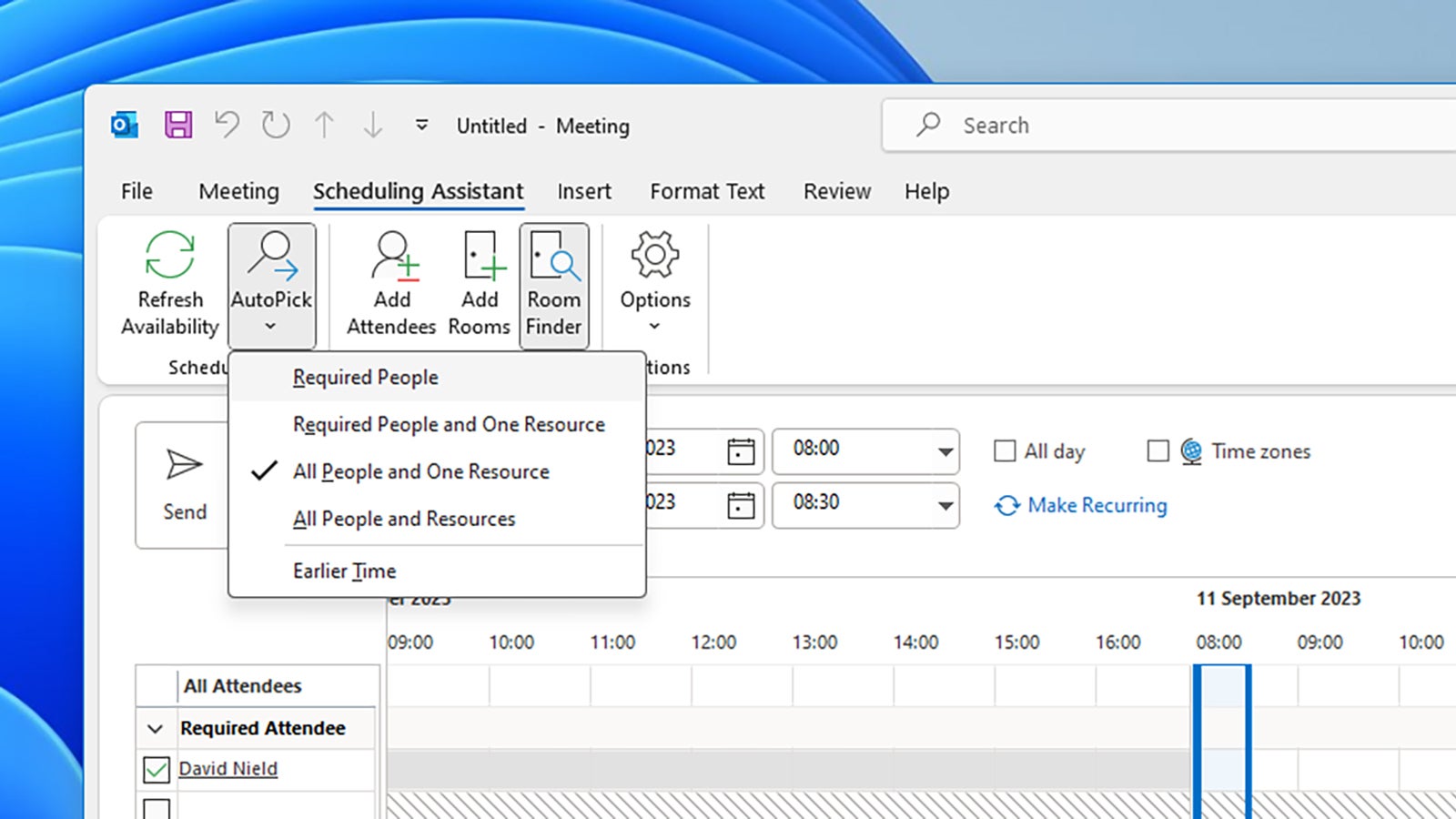 Screenshot: Outlook