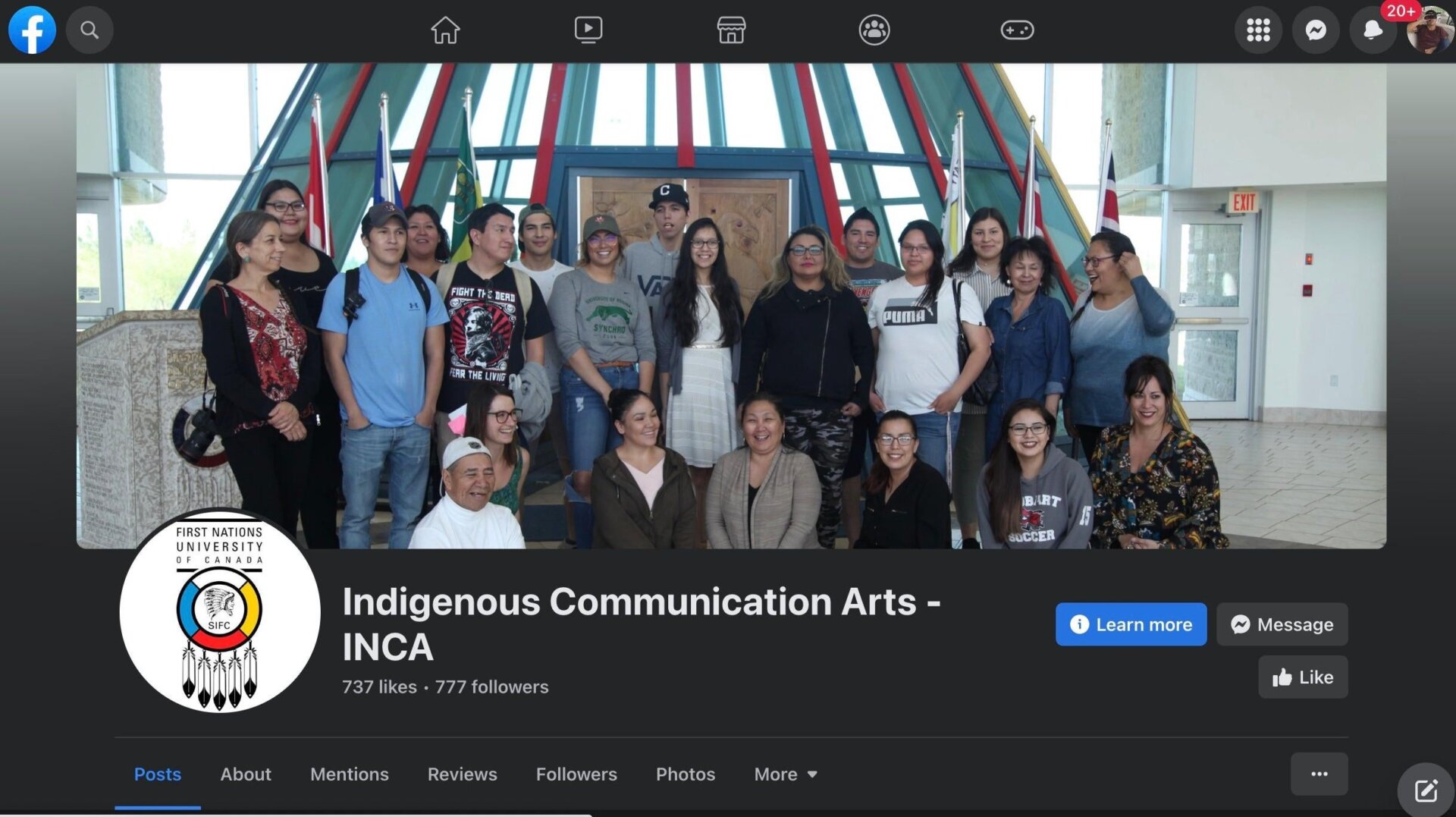 Screenshot: Indigenous Communication Arts -INCA