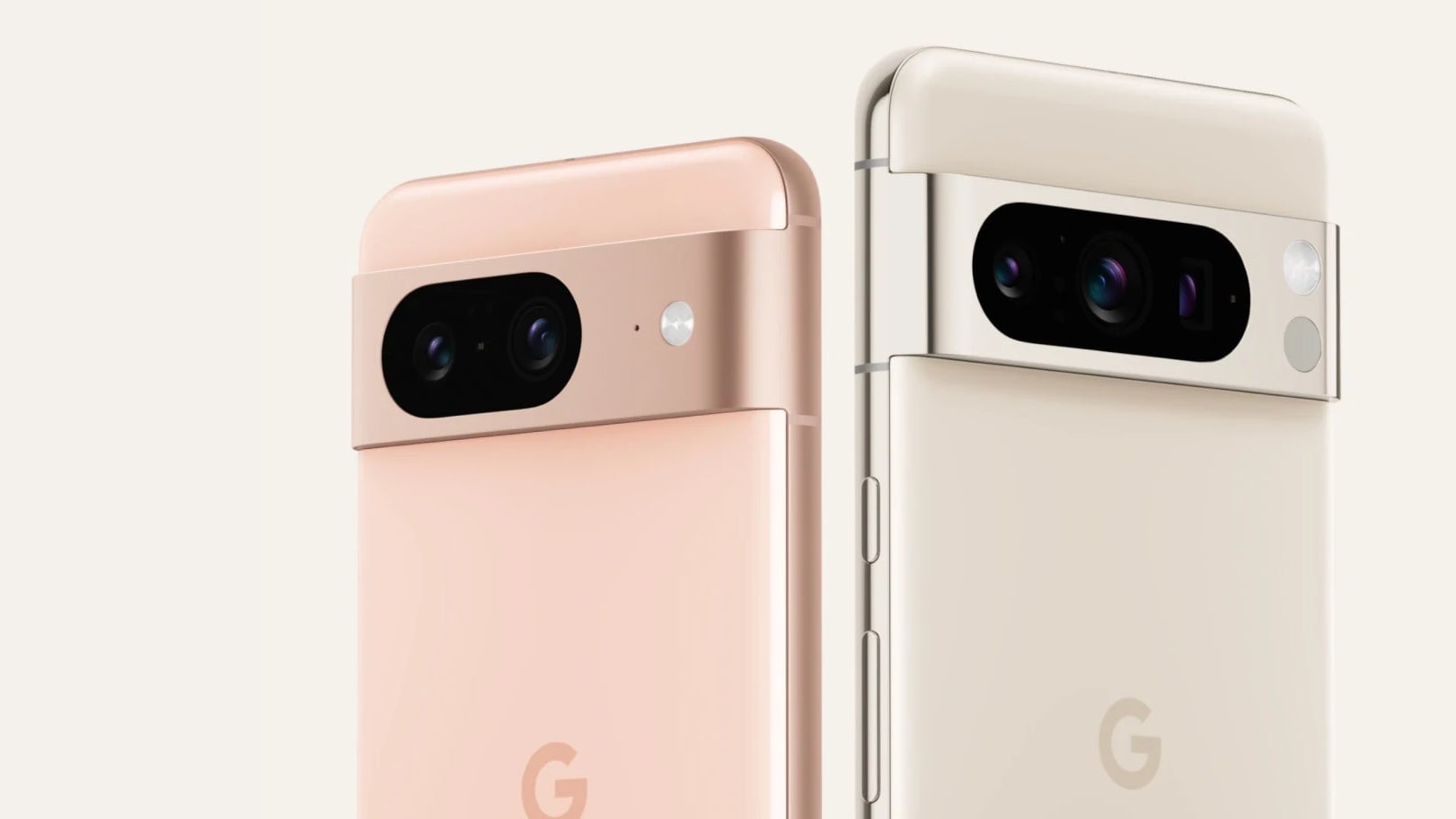 Google showed that the regular Pixel 8 will have a rose pink color option, while the Pixel 8 Pro will come in Porcelain akin to the Pixel Fold.