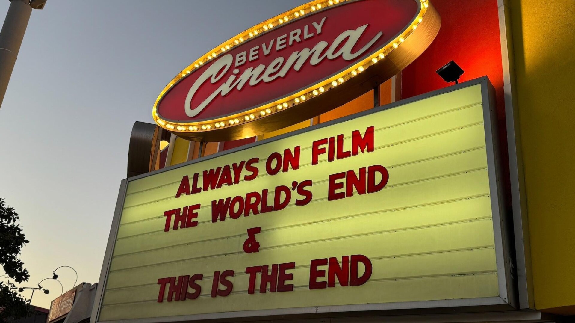 The New Beverly marquee on October 17, 2023.