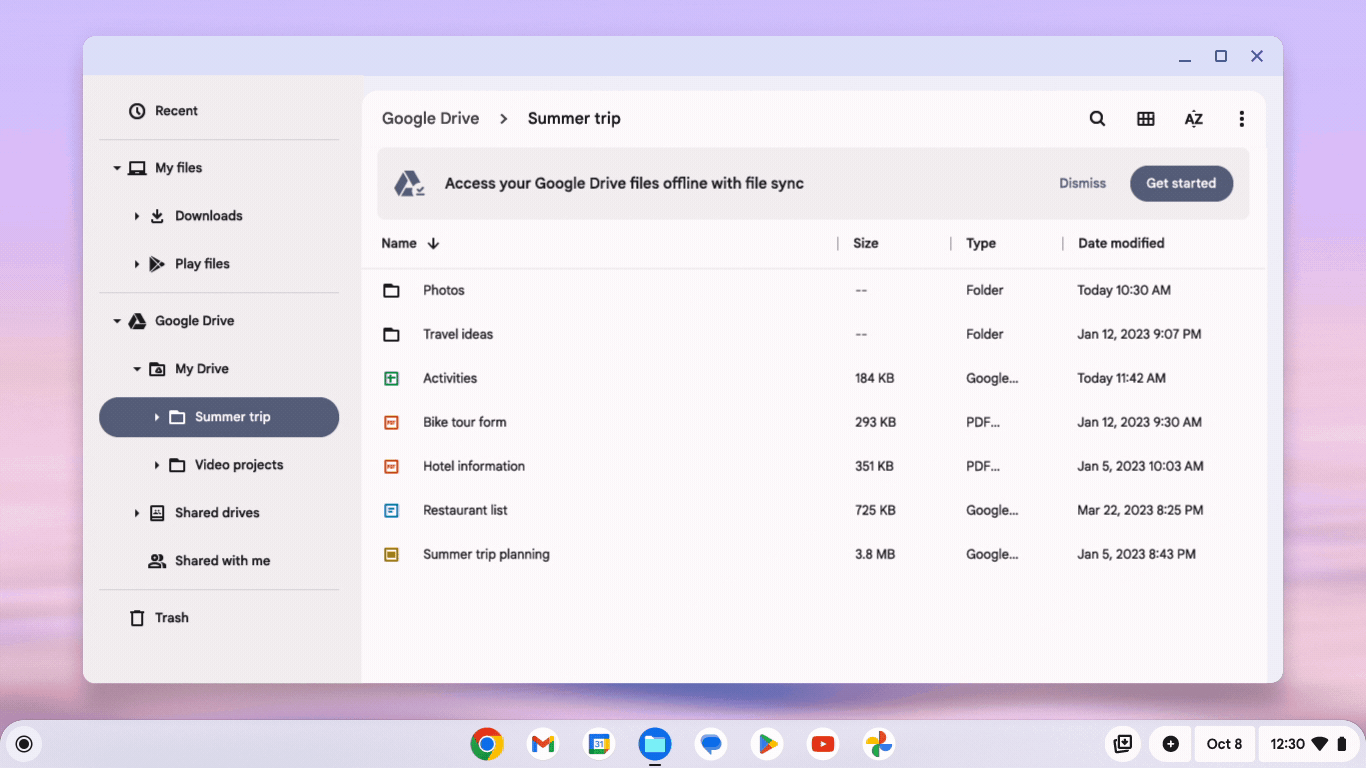 Google shows how File Sync works on Chromebook Plus.