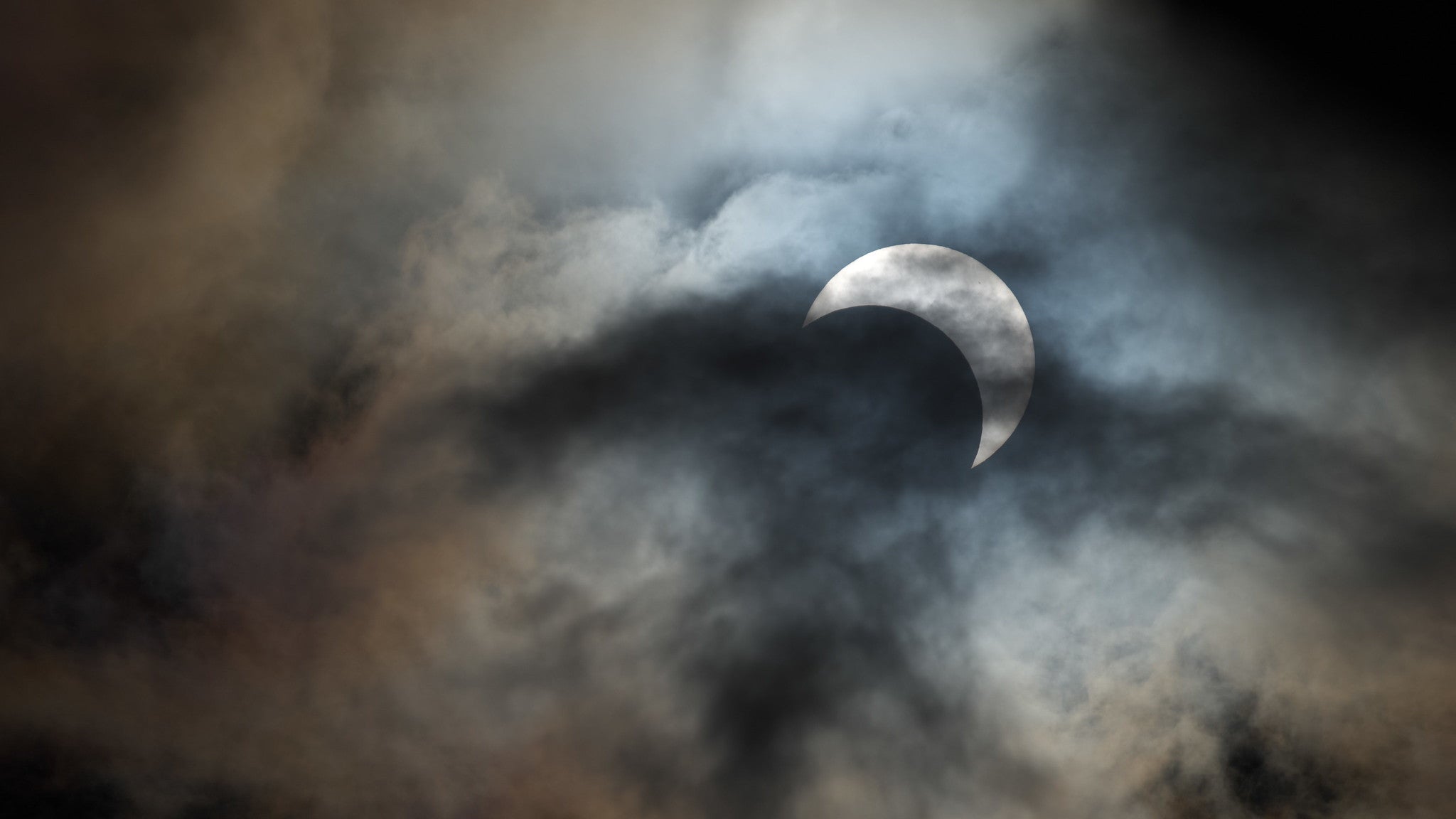 A hazy view of the October 14 annular solar eclipse.