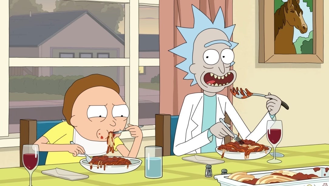 Family dinner, Rick and Morty style, on “That’s Amorte.”