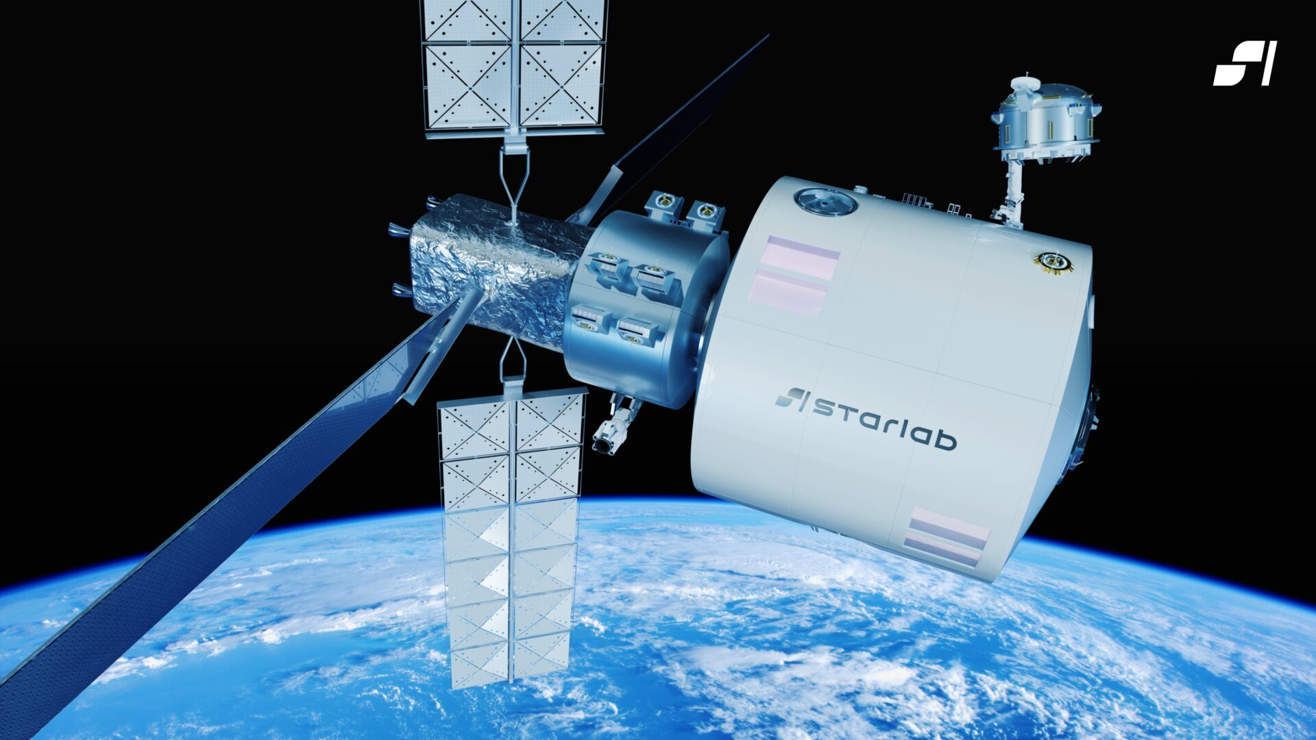 An illustration of the Starlab commercial space station.