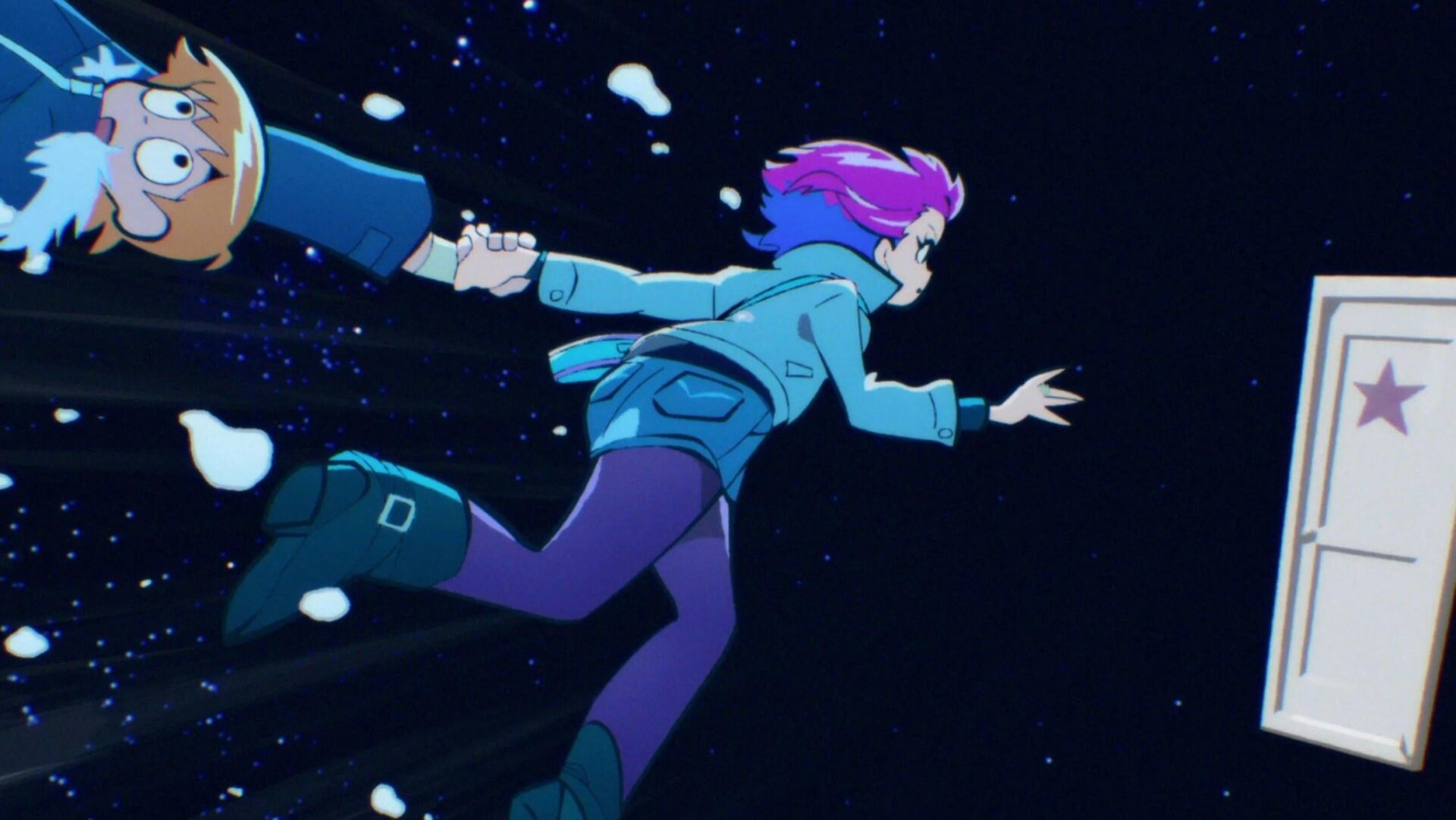 Scott and Ramona in Scott Pilgrim Takes Off.