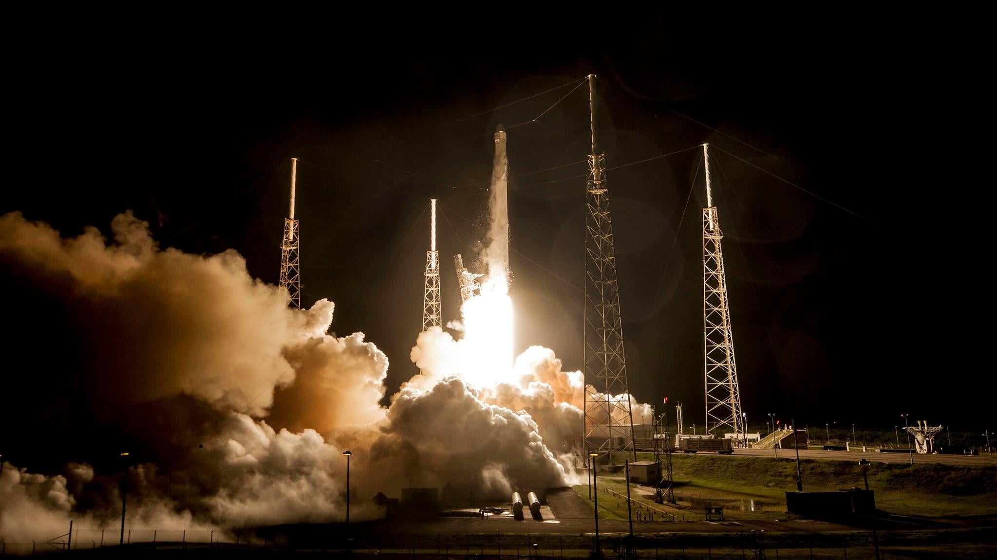 A previous NASA cargo mission aboard a SpaceX Falcon 9.