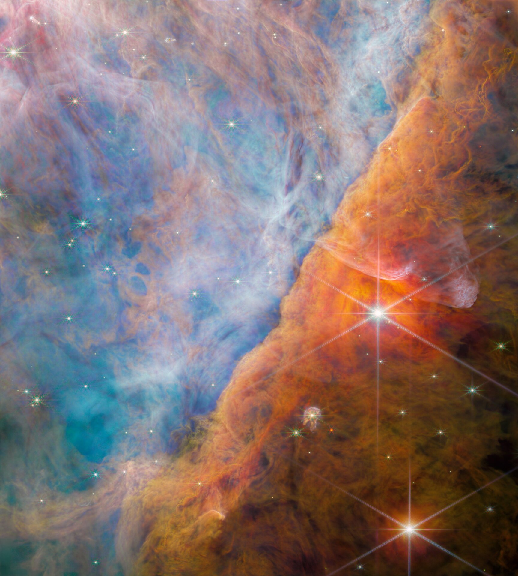 Part of the Orion Nebula, as seen by NIRCam.