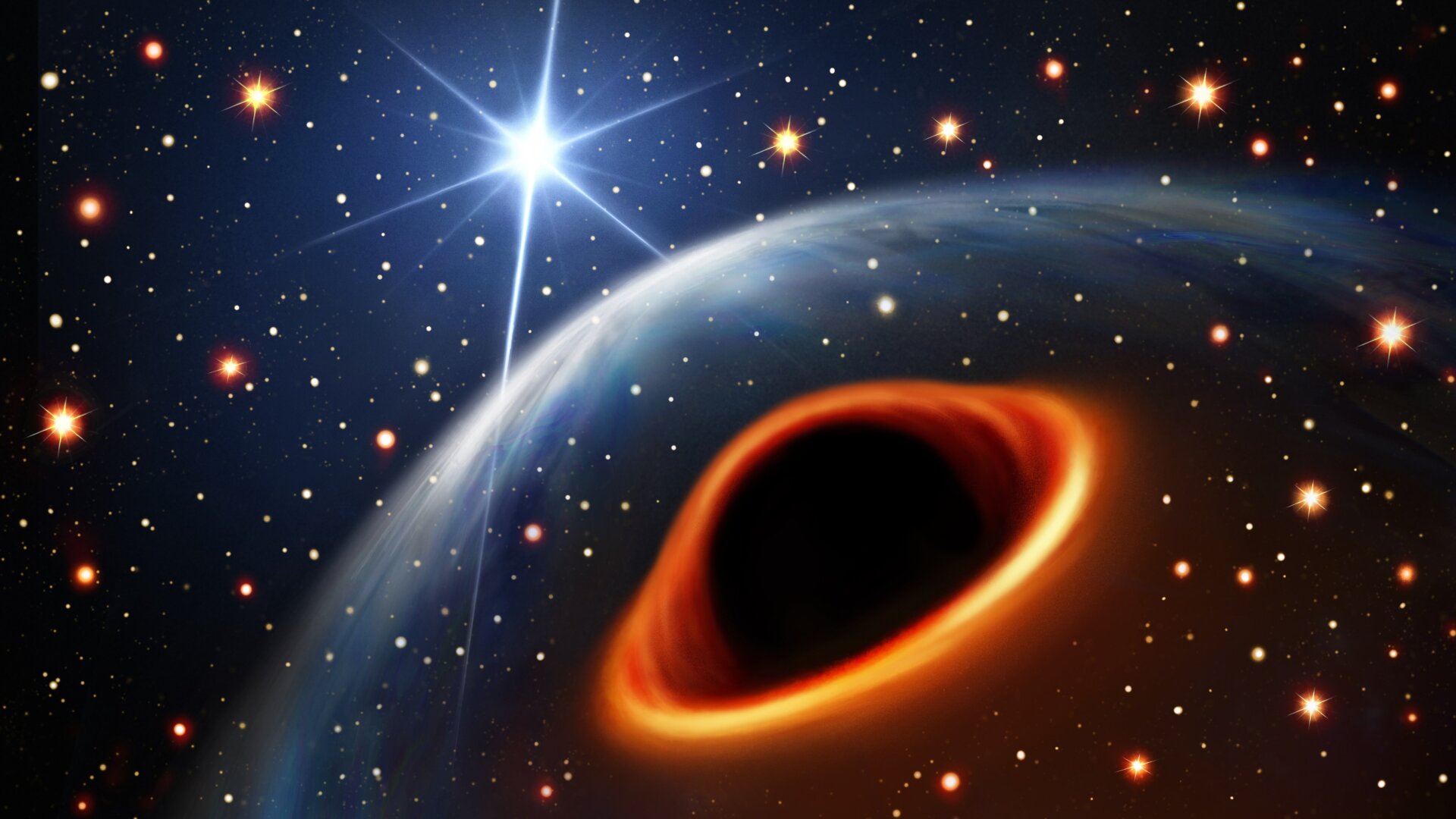 An artist’s impression of the mystery object as a black hole.